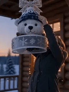 Animated Polar Bear Winter Spiral Christmas LED Light