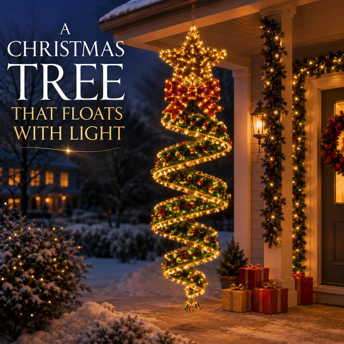 Star-topped Christmas Tree Spiral Light
