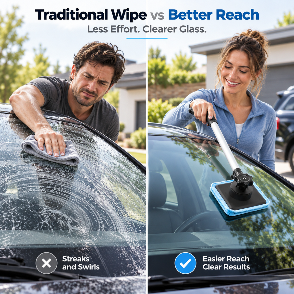 Windshield cleaning comparison