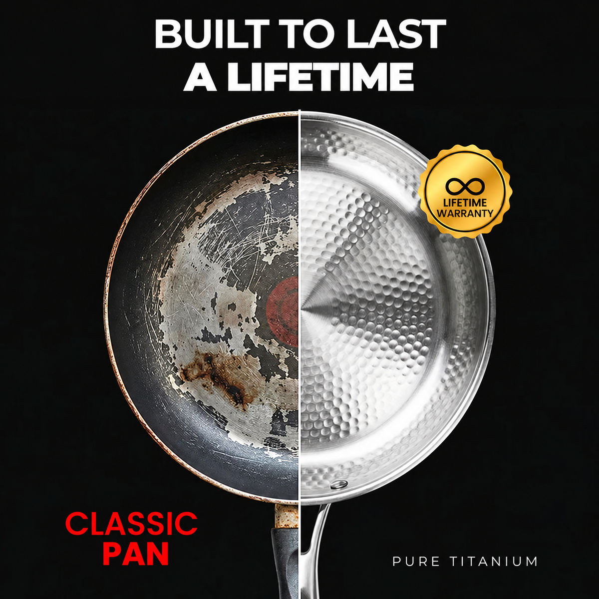 100% Pure Titanium Pan For AToxin-Free Kitchen