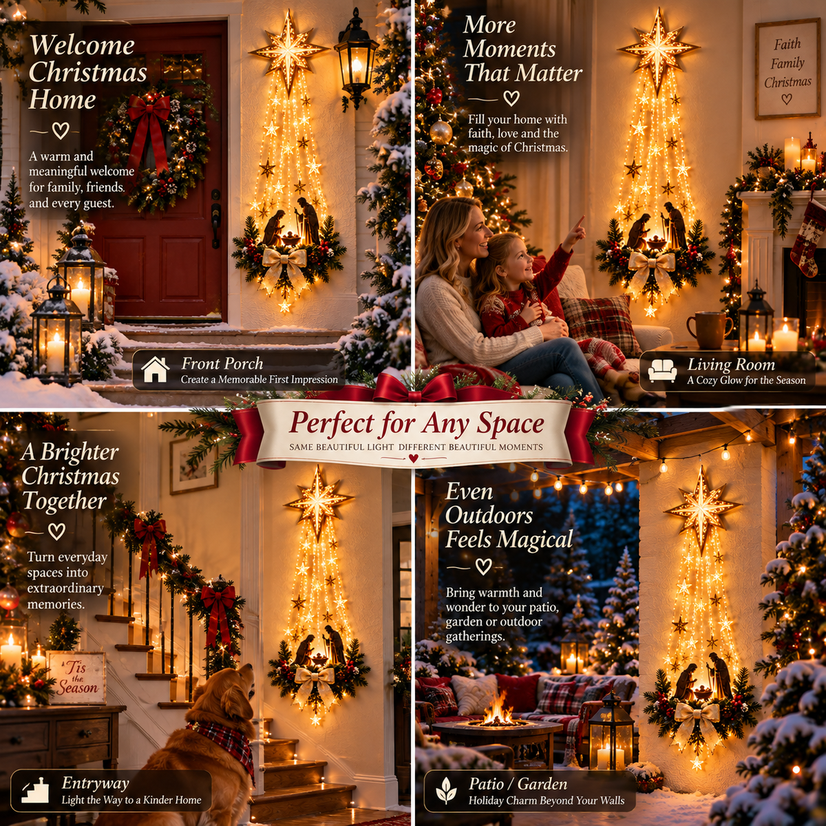 Bethlehem Star lighted nativity wall decor - image 4