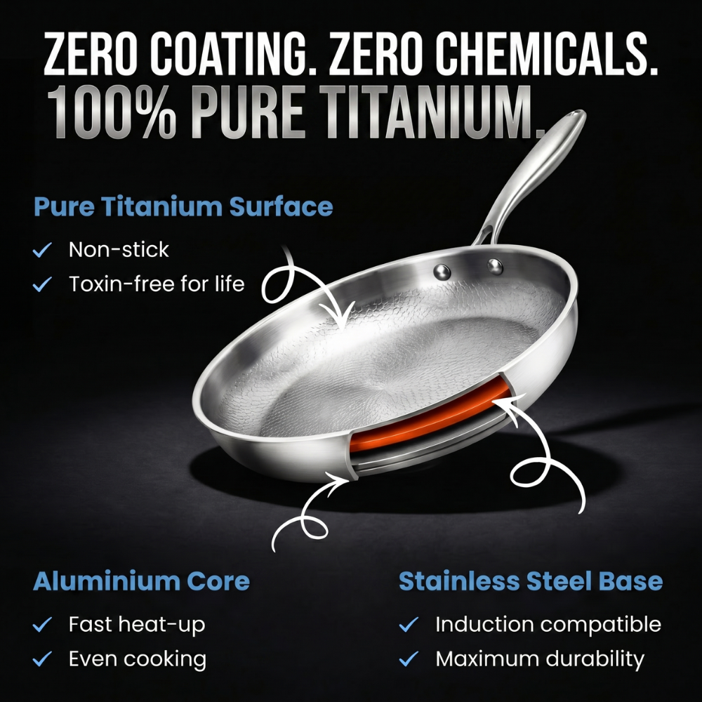 TITANOX pure titanium pan product image 8