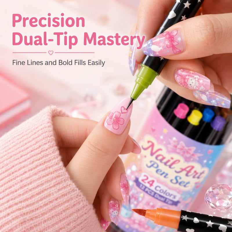 24-color dual-ended nail art pen set product image 3
