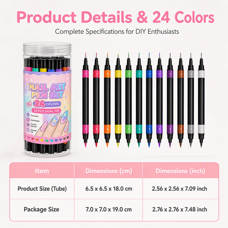 24-color dual-ended nail art pen set product image 9
