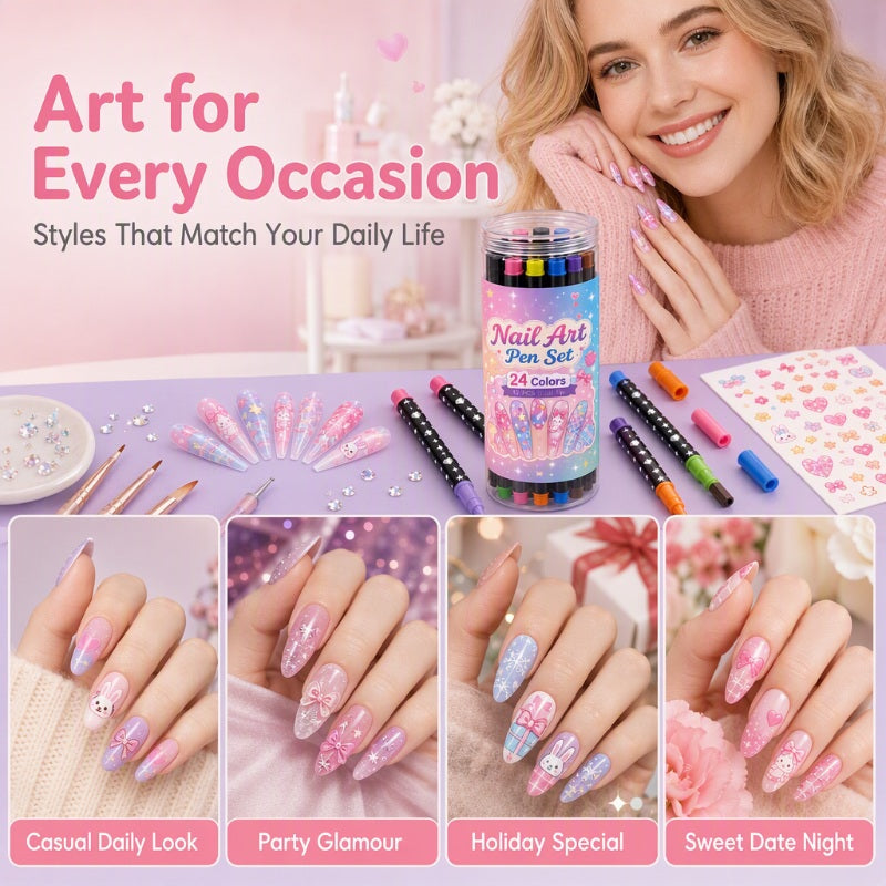 24-color dual-ended nail art pen set product image 7